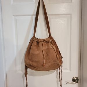 🌝Linea Pelle Seude Fringe Hobo Bag